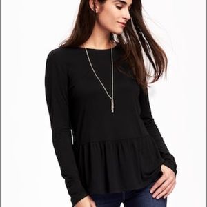 Old Navy Relaxed Peplum-Hem Top in Black